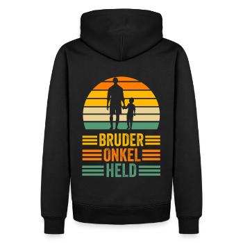Patenonkel Pate Onkel - Männer Premium Bio Hoodie - Schwarz - Hinten - Nico (187cm)