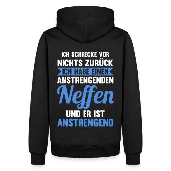 Patenonkel Pate Onkel - Männer Premium Bio Hoodie - Schwarz - Hinten - Nico (187cm)