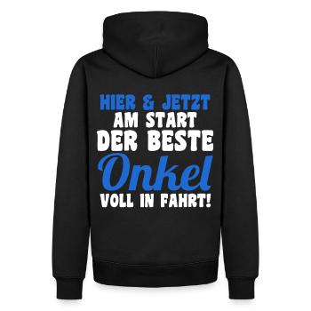 Patenonkel Pate Onkel - Männer Premium Bio Hoodie - Schwarz - Hinten - Nico (187cm)