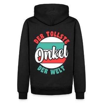 Patenonkel Pate Onkel - Männer Premium Bio Hoodie - Schwarz - Hinten - Nico (187cm)