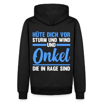 Patenonkel Pate Onkel - Männer Premium Bio Hoodie - Schwarz - Hinten - Nico (187cm)
