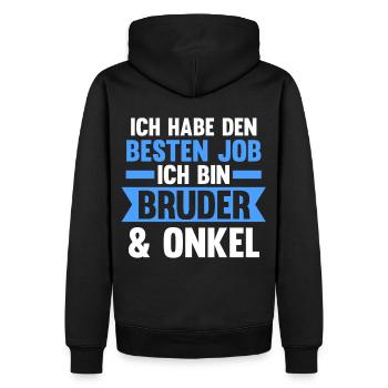 Patenonkel Pate Onkel - Männer Premium Bio Hoodie - Schwarz - Hinten - Nico (187cm)