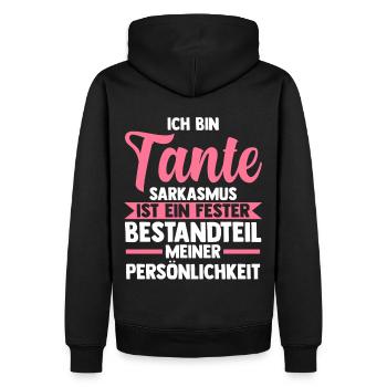 Patinntante Patin Tante - Männer Premium Bio Hoodie - Schwarz - Hinten - Nico (187cm)