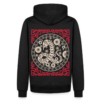 Horoscope chinois Chine Année du Serpent - Sweat à capuche Premium bio Homme - noir - Dos - Nico (187cm)