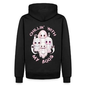 Chillin Boos Halloween Kawaii Anime Geist - Männer Premium Bio Hoodie - Schwarz - Hinten - Nico (187cm)