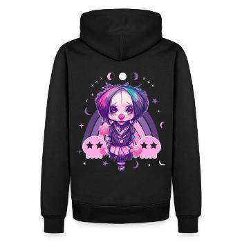 Niedliche Clown Chibi Mondphase Pastell GVoraothic - Männer Premium Bio Hoodie - Schwarz - Hinten - Nico (187cm)