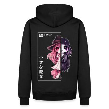 Kleine Hexe Kawaii Chibi Pastell Goth Japanische Ä - Männer Premium Bio Hoodie - Schwarz - Hinten - Nico (187cm)