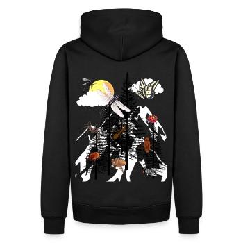 Nature sauvage Forêt Animaux Nature Amoureux de la nature Biologiste Eco - Sweat à capuche Premium bio Homme - noir - Dos - Nico (187cm)
