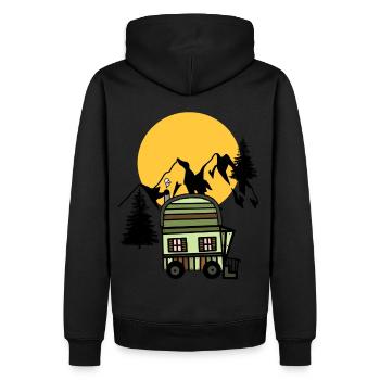Bauwagen Naturfreund Alpen Hütte Bergsteiger Alm - Sweat à capuche Premium bio Homme - noir - Dos - Nico (187cm)