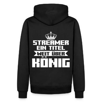 Gaming Zocken Zocker Gamer Streaming Streamer - Männer Premium Bio Hoodie - Schwarz - Hinten - Nico (187cm)