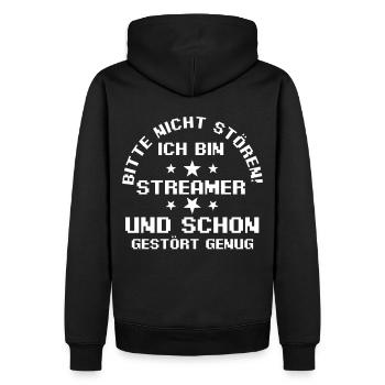 Gaming Zocken Zocker Gamer Streaming Streamer - Männer Premium Bio Hoodie - Schwarz - Hinten - Nico (187cm)