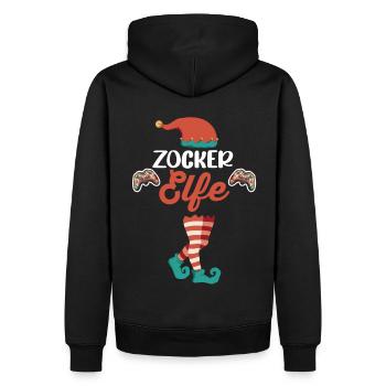 Weinachten Weihnachtself Gamer Zocker Gaming Elfen - Männer Premium Bio Hoodie - Schwarz - Hinten - Nico (187cm)