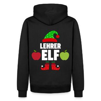 Weinachten Weihnachtself Lehrer Elf Elfen - Männer Premium Bio Hoodie - Schwarz - Hinten - Nico (187cm)