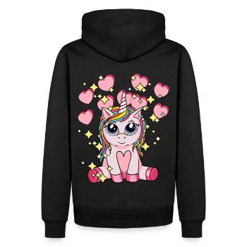 Licorne Hearty Mythical Animal Enfants Stardust - Sweat à capuche Premium bio Homme - noir - Dos - Nico (187cm)