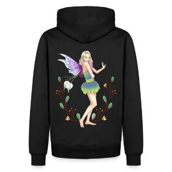 Natur Fantasy Elfe Fee Feen Märchen Kinder Kind - Männer Premium Bio Hoodie - Schwarz - Hinten - Nico (187cm)