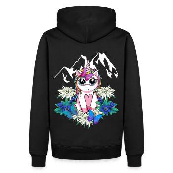Alpes Licorne Printemps Animaux mythiques Alm Enfants - Sweat à capuche Premium bio Homme - noir - Dos - Nico (187cm)