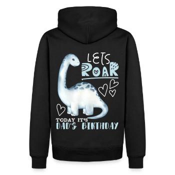 Dinosaurier Papa-Vater, Geburtstag Glückwunsch - Männer Premium Bio Hoodie - Schwarz - Hinten - Nico (187cm)