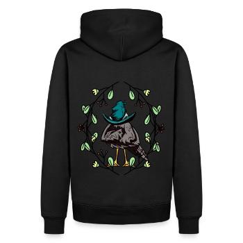 Early Spring Raven Crow Sleepy Hat Spring - Men’s Premium Organic Hoodie - black - Back - Nico (187cm)