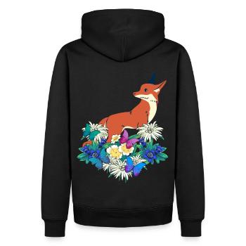 Early Spring Wild Animals Forest Animals Foxes - Men’s Premium Organic Hoodie - black - Back - Nico (187cm)