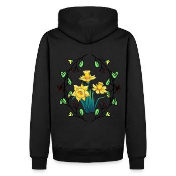 Cuisson des fleurs Jonquilles Nature Jardinier Flore - Sweat à capuche Premium bio Homme - noir - Dos - Nico (187cm)