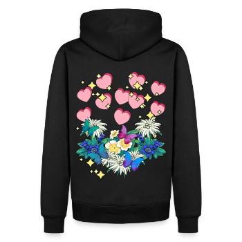 Idée cadeau de félicitations pour la fête des mères - Sweat à capuche Premium bio Homme - noir - Dos - Nico (187cm)