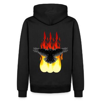 Feu de Corbeau Rituel spirituel occulte Satan Horreur - Sweat à capuche Premium bio Homme - noir - Dos - Nico (187cm)