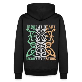 Irlande irlandaise ornement celtique drôle de dicton - Sweat à capuche Premium bio Homme - noir - Dos - Nico (187cm)