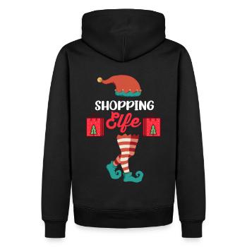Weinachten Weihnachtself Shopping Elfe Elfen - Männer Premium Bio Hoodie - Schwarz - Hinten - Nico (187cm)