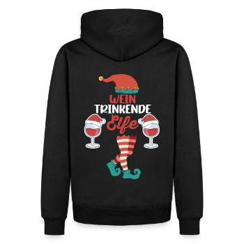 Weinachten Weihnachtself Wein Elfe Elfen - Männer Premium Bio Hoodie - Schwarz - Hinten - Nico (187cm)