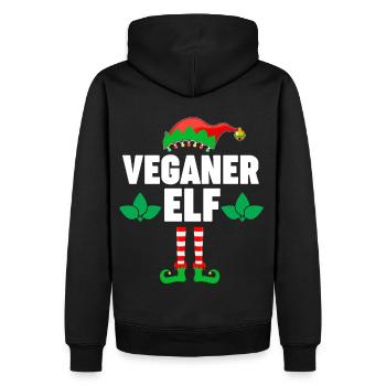 Weinachten Weihnachtself Veganer Elf Elfen - Männer Premium Bio Hoodie - Schwarz - Hinten - Nico (187cm)