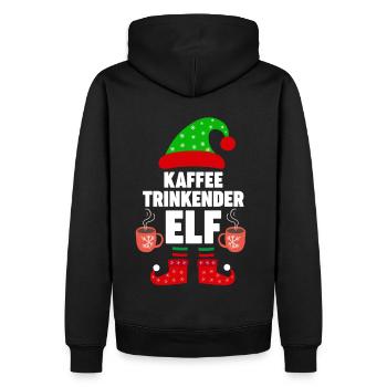 Weinachten Weihnachtself Kaffee Elf Elfen - Männer Premium Bio Hoodie - Schwarz - Hinten - Nico (187cm)