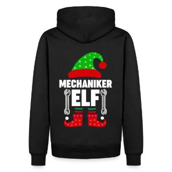 Weinachten Weihnachtself Mechaniker Elf Elfen - Männer Premium Bio Hoodie - Schwarz - Hinten - Nico (187cm)