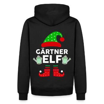 Weinachten Weihnachtself Gärtner Elf Elfen - Männer Premium Bio Hoodie - Schwarz - Hinten - Nico (187cm)