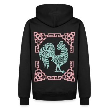 Année du Coq, Horoscope chinois Chine - Sweat à capuche Premium bio Homme - noir - Dos - Nico (187cm)