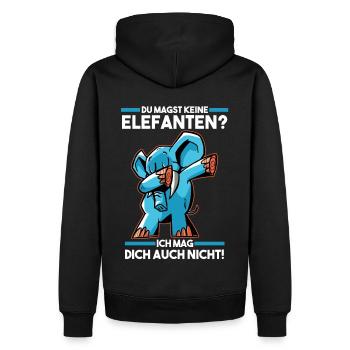 Dickhäuter Rüsseltier Dabbing Elefant - Männer Premium Bio Hoodie - Schwarz - Hinten - Nico (187cm)