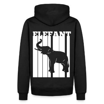 Dickhäuter Rüsseltier Elefant - Männer Premium Bio Hoodie - Schwarz - Hinten - Nico (187cm)