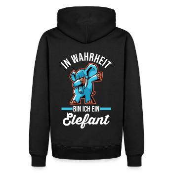 Dabbing Dickhäuter Rüsseltier Elefant - Männer Premium Bio Hoodie - Schwarz - Hinten - Nico (187cm)