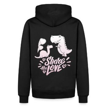 Drôle de dicton de la Saint-Valentin des dinosaures - Sweat à capuche Premium bio Homme - noir - Dos - Nico (187cm)
