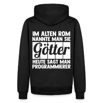 Programmieren Entwickler Coder Programmierer - Männer Premium Bio Hoodie - Schwarz - Hinten - Nico (187cm)