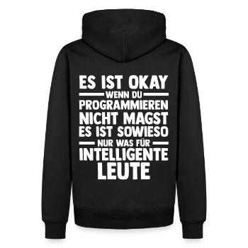 Programmieren Entwickler Coder Programmierer - Männer Premium Bio Hoodie - Schwarz - Hinten - Nico (187cm)