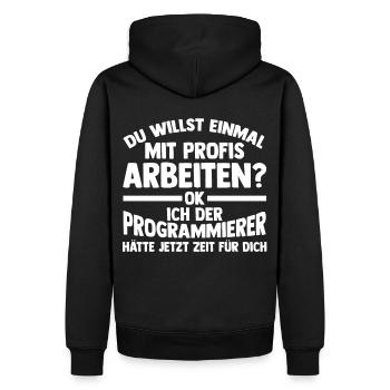Programmieren Entwickler Coder Programmierer - Männer Premium Bio Hoodie - Schwarz - Hinten - Nico (187cm)