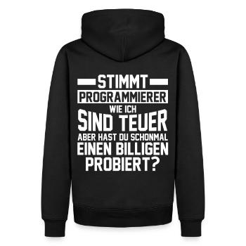 Programmieren Entwickler Coder Programmierer - Männer Premium Bio Hoodie - Schwarz - Hinten - Nico (187cm)