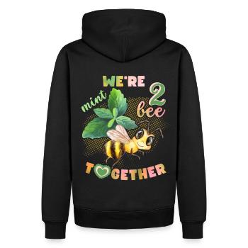 Valentinstag, Biene Honigbiene lustiger Spruch Pun - Männer Premium Bio Hoodie - Schwarz - Hinten - Nico (187cm)