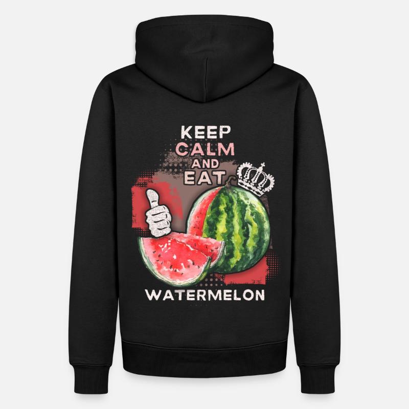 Pastèque drôle de dicton Eat-Watermelon - Sweat à capuche Premium bio Homme - noir