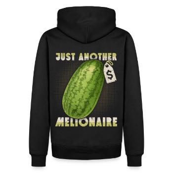 Pastèque drôle en disant Pun, Melionaire - Sweat à capuche Premium bio Homme - noir - Dos - Nico (187cm)