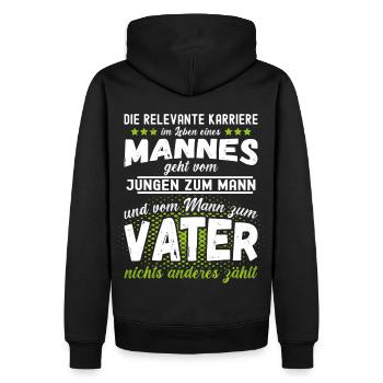 Die relevante Karriere im Leben eines Mannes - Männer Premium Bio Hoodie - Schwarz - Hinten - Nico (187cm)