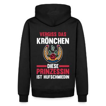 Hufbeschlagschmied Prinzessin Pferdeschmied Hufsch - Männer Premium Bio Hoodie - Schwarz - Hinten - Nico (187cm)