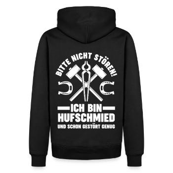 Hufbeschlagschmied Pferdeschmied Hufschmied - Männer Premium Bio Hoodie - Schwarz - Hinten - Nico (187cm)