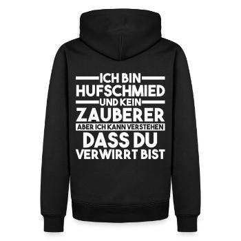 Hufbeschlagschmied Pferdeschmied Hufschmied - Männer Premium Bio Hoodie - Schwarz - Hinten - Nico (187cm)