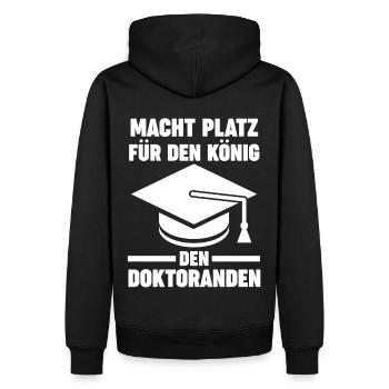 Doktor Abschluss Doktorand König Promotion Doktort - Männer Premium Bio Hoodie - Schwarz - Hinten - Nico (187cm)